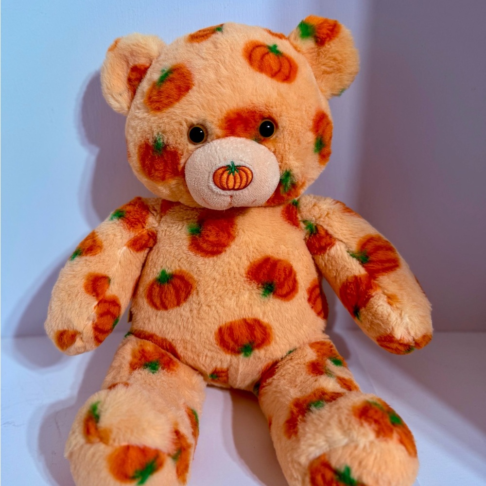 Build-A-Bear Plush Pumpkin Pal Teddy Nose Halloween Fall  2012 BAB 16"